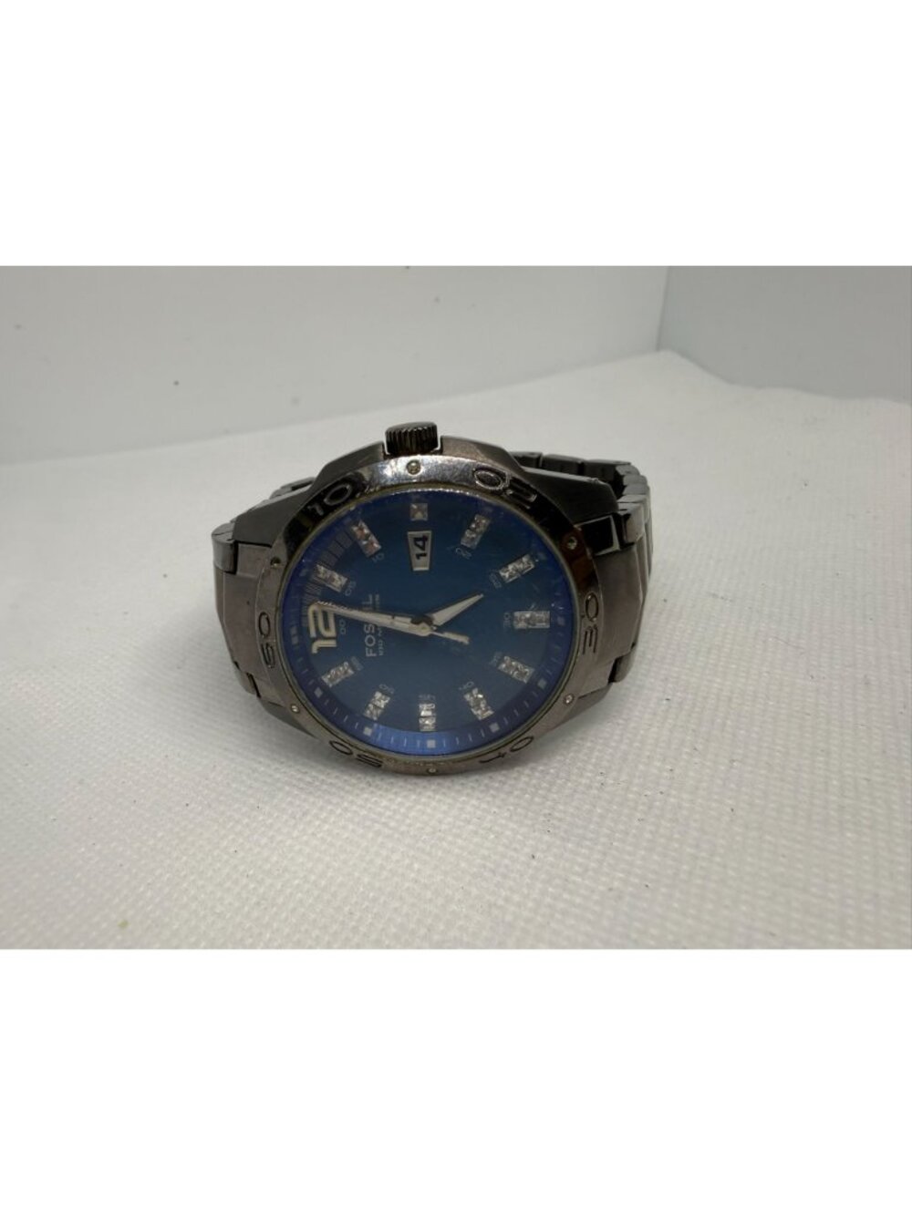 Fossil Blue AM4117 Men’s Stainless Steel Watch Blue Dial Date Bracelet Quartz - Picture 9 of 11